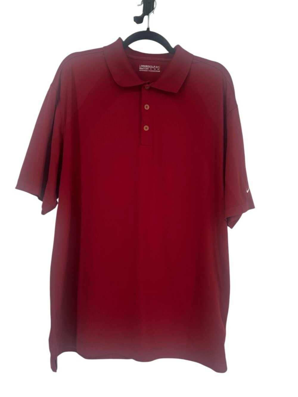 Nike Golf Shirt Men's XL Burgundy Dri FIT Polo Short Sleeve Performance Athletic